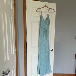 Light blue dress with slit on the side